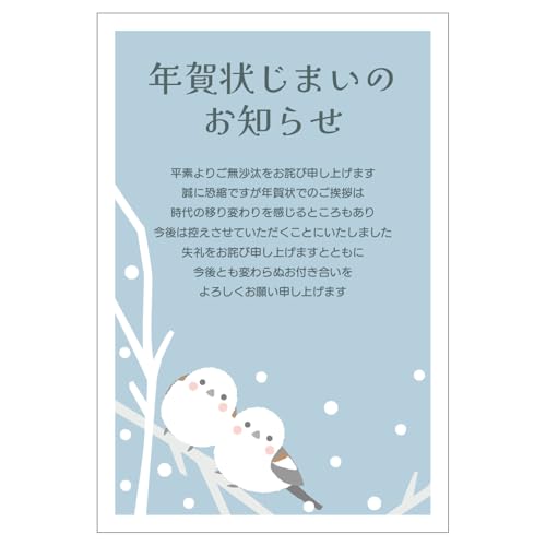 年賀状じまい 葉書 10枚 私製はがき 2 (GE-12 シマエナガ2)