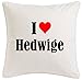 Reifen-Markt la Funda de Almohada I Love Hedwige 40cm x 40cm Microfibra Regalo Ideal y la decoración de Buen Gusto para Cada Sala de Estar o el Dormitorio en Color Blanco con Cremallera