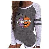 Tee Shirt Femme Squelette Club Shirt Polyester Manche Longue Automne Col Ron Tshirts Femme A Elastique Comfy Raglan Humour Gris