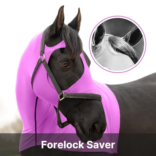 Image of RESISTANCE Premium Horse Hood Full Zipper with Face & Forelock Saver - Horse Sleazy Slickers and Horse Care Sheet
