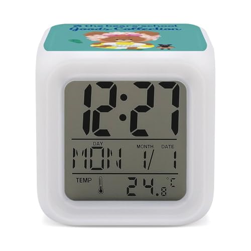 目覚まし時計 くまのがっこう めざまし時計 デジタル時計 置き時計 目覚ましライト デジタル/温度/カレンダー表示 電池式 人気