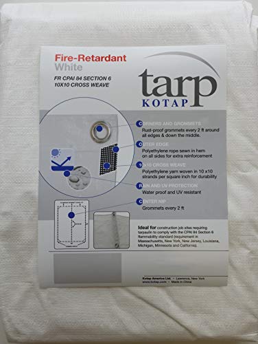 Black Friday ๐ฅ Kotap FR-2030 Fire-Retardant Tarp for Construction Job Sites Requiring Tarpaulin, 20 ft. x 30 ft, White Black Friday ๐ฅ Kotap FR-2030 Fire-Retardant Tarp for Construction Job Sites Requiring Tarpaulin, 20 ft. x 30 ft, White