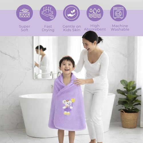 Image of MAXOSHINE Microfiber Kids Bath Towels Quick Dry Super Absorbent Super Soft Bath Towel for Babies Toddler-Baby Towel for Boys and Girls, Mini