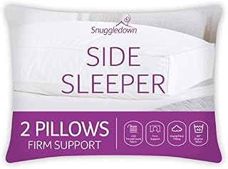 Snuggledown Side Sleeper White Pillows 2 Pack Firm Support Designed for Side Sleepers Bed Pillows