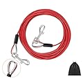 Pawaboo Dog Tie Out Cable, 10ft Dog Runner Cable Dog Leads for Small to Large Dogs Up to 125 Pounds, Heavy Duty Dog Leash Run Tether with Steel Reinforcement for Outdoor (125lbs, 10ft, Red)