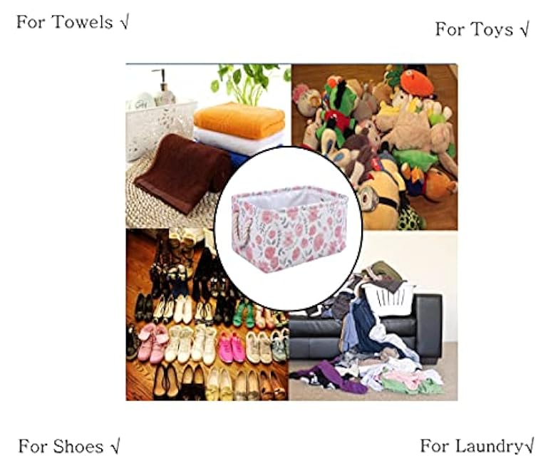 Rectangular Storage Basket Collapsible Organizer Bin Waterproof Toy Box for Organizing Home/Dorm/Kitchen/Pet/Office/Closet/Shelf/Gift Baskets