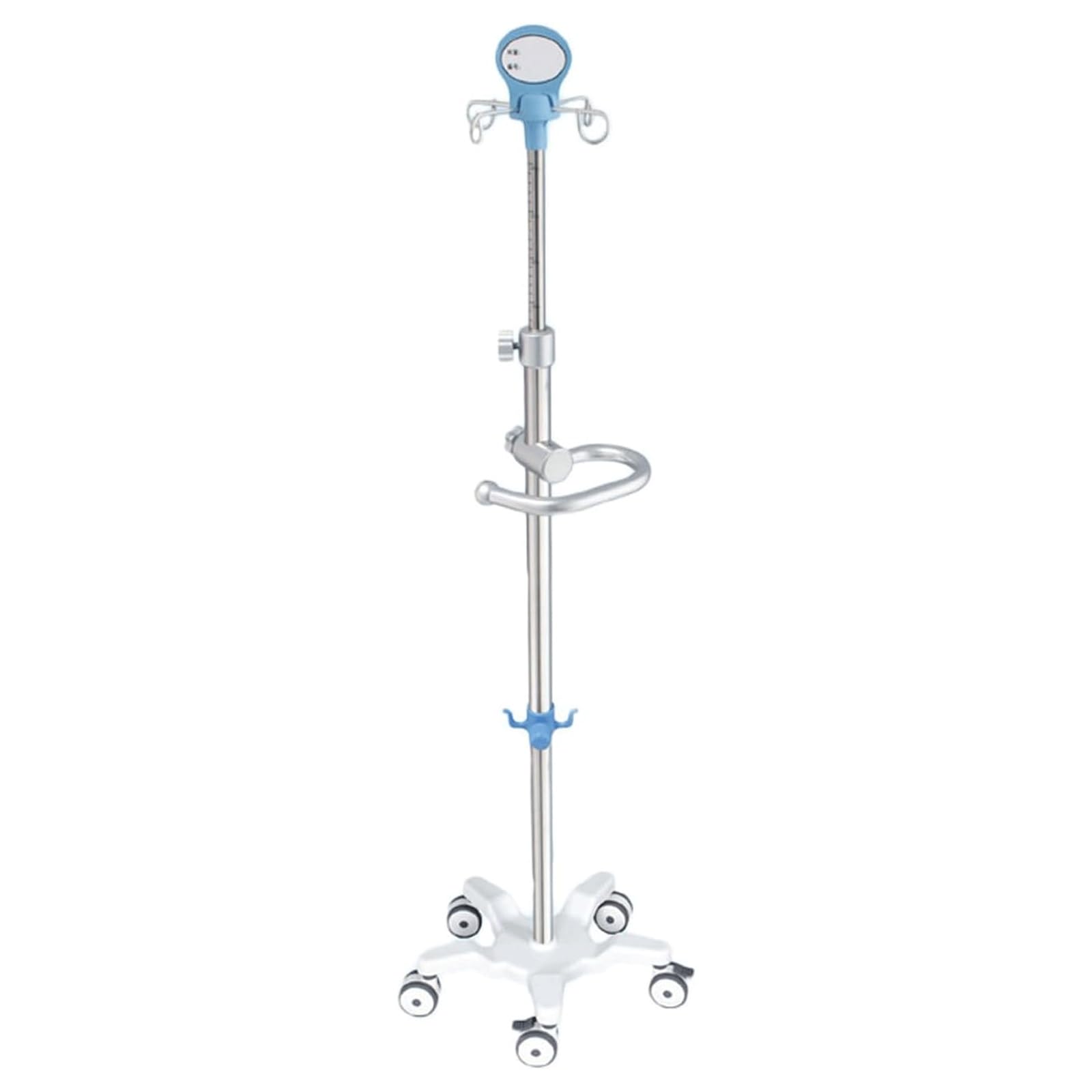 EYPKPL Pali for flebo 201 in Acciaio Inox, Asta for flebo con Ruote, Supporto for flebo Leggero, Supporto for Sacca for flebo, Solido Supporto for Asta for flebo con 4 Ganci