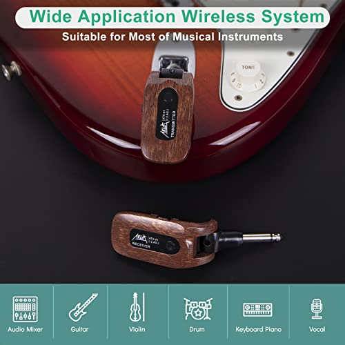 Aklot MI3572 Wireless Guitar System Transmitter Receiver Set 2.4Ghz Built-In Rechargeable Lithium Battery Digital thumb #5
