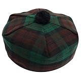 Kilt Emporium Scottish Tammy Hat Traditional Kilt Tam o' Shanter Bonnet with Pompom (Brown Watch)