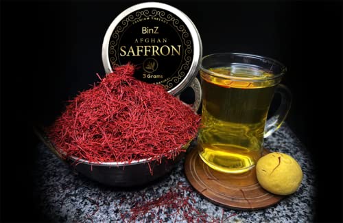 Binz Saffron, Superior Red Saffron Threads, Super Negin Premium Grade Saffron Spice For Paella, Tea's, And Culinary Use. Non-Gmo Saffron From Our Farm To Your Kitchen(3 Grams) #TOP5