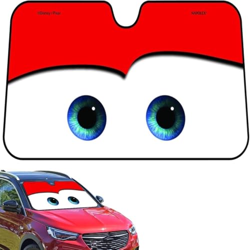 Parasol Coche Delantero Dibujos, Visera De Sol De Coche De Ojos De Dibujos Animados, para Guardar El Vehículo Al Frente, Plegable Y Compacto(A)