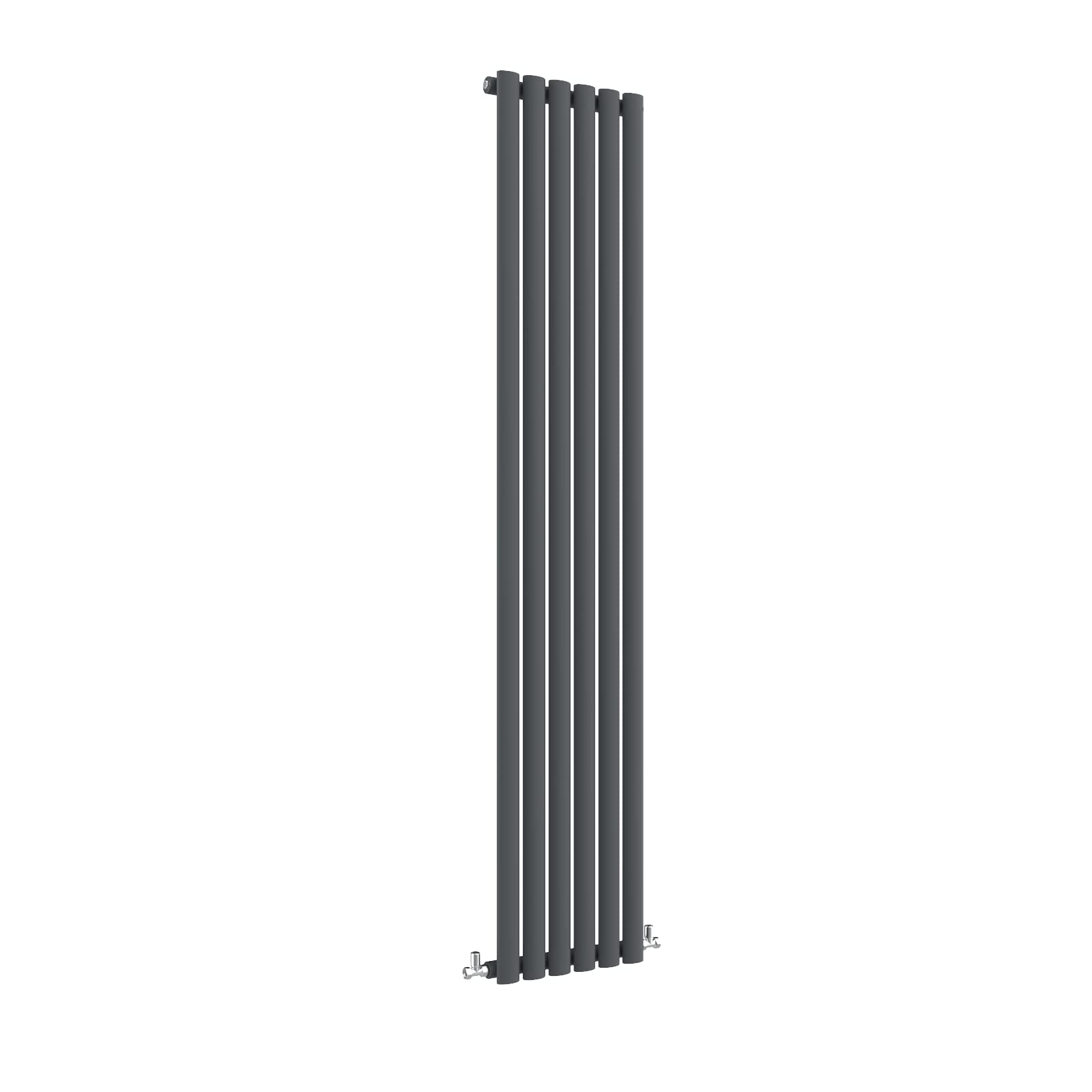 Anthracite Vertical Radiator 1800x354mm Oval Single Panel Column Designer Radiator Central Heating