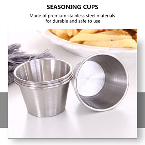 UPKOCH Ramekin Dipping Sausmokken, roestvrij staal, 12 stuks, ronde kruidenmokken, deel kopjes, schoteltjes… - Afbeelding 3
