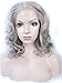 Imstyle Silver Grey Lace Front Wigs Short Bob Wavy Gray Wig for Women Drag Queen Cosplay Party Costume Glueless Cap Synthetic Lace Frontal Wigs with Heat Resistant Hair 14 Inch