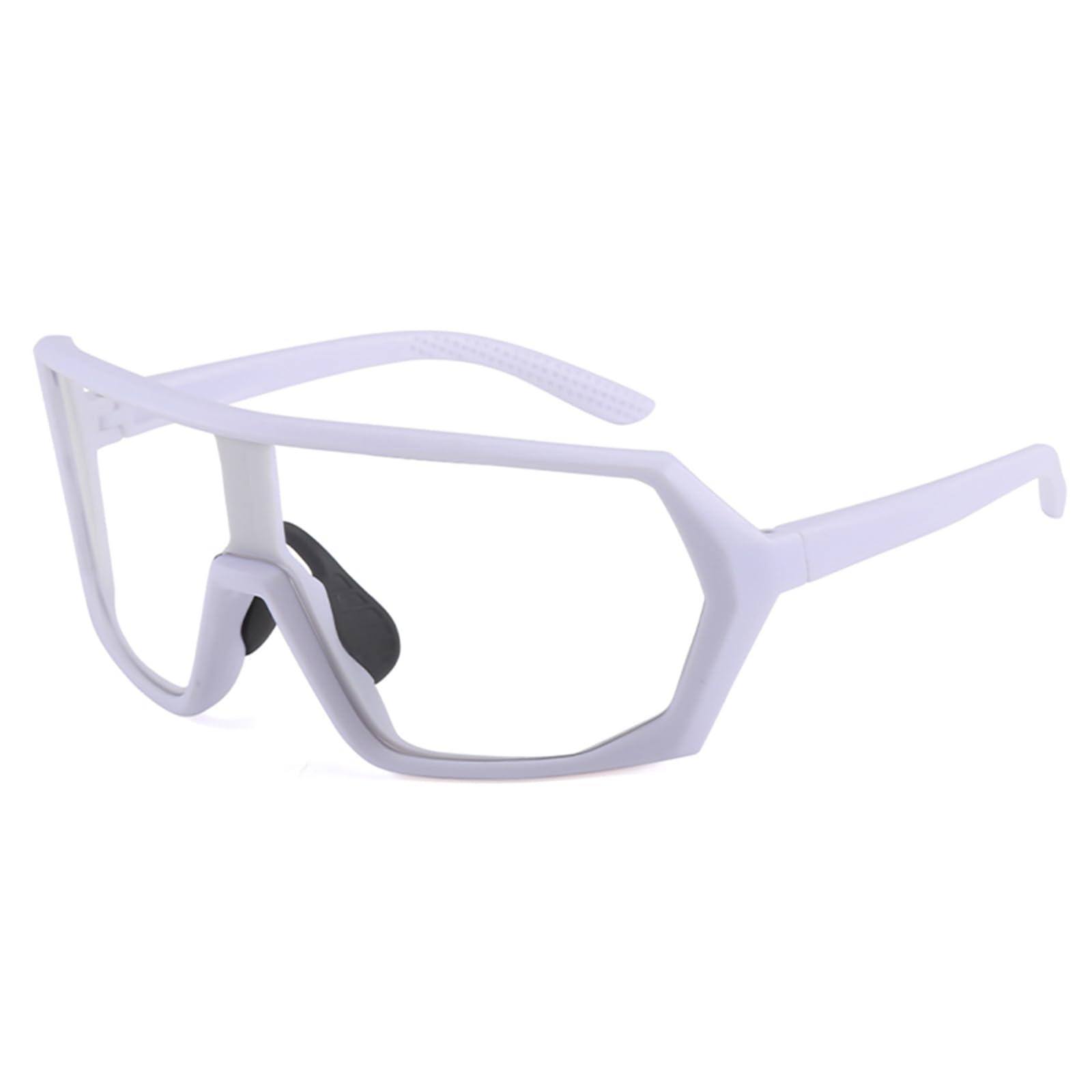 GNOLONG Cycling Glasses Sports Photochromic Clear Sunglasses UV400 Windproof Men Women Fishing Running Golf (White)