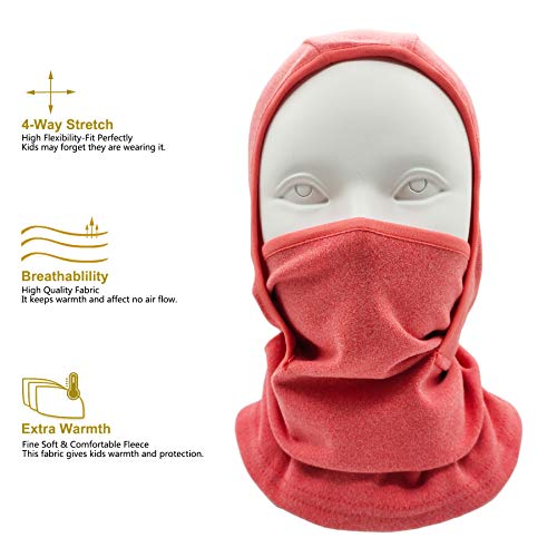 Image of Kids Balaclava Ski Mask Windproof Fleece Neck Warmer Gaiter Winter Face Warmer for Cold Weather Boys Girls