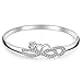 Menton Ezil "Infinity Love 18K White Gold Plated Bangle Bracelets with Swarovski Crystals Jewlery for Women - Gift of Promise