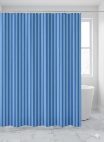 Image of CASA-NEST Waterproof Fabric Shower Curtain, Size 72x78 Inch, Single PC Packing, Hotel Quality Bathroom Curtain (Blue)