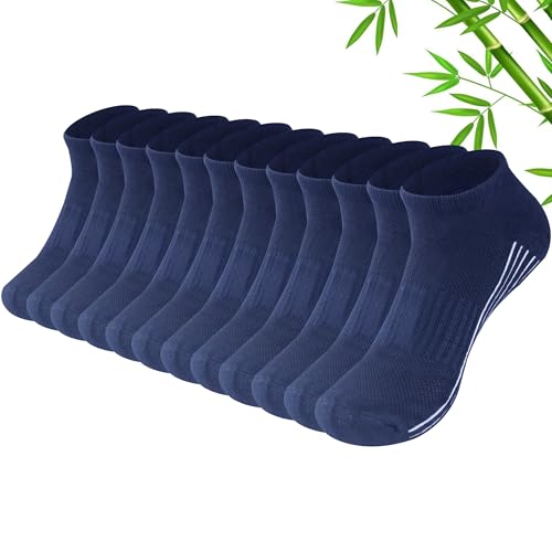 Sunew Viscose Bamboo Socks, Unisex Cushioned Comfortable Ankle Workout Hiking Golf Socks 6 Pairs