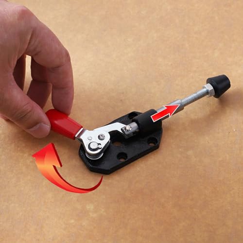 Loquet à bascule push pull en acier pour serrage horizontal et travaux de menuiserie - 5