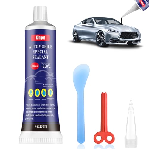 Xinyet 100ml Colle Pare Brise Voiture, Silicone Noir, Colle Carrosserie, Résistance aux Hautes et Basses Températures, pour Le Collage et...