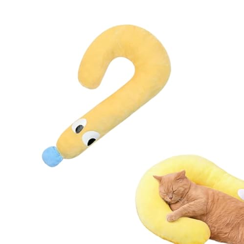 ペット枕 あごのせ猫枕 U字型枕犬 深い睡眠 猫犬用 寝心地犬 介護 クッション 柔らか 可愛い プレゼント用 (イエローL)