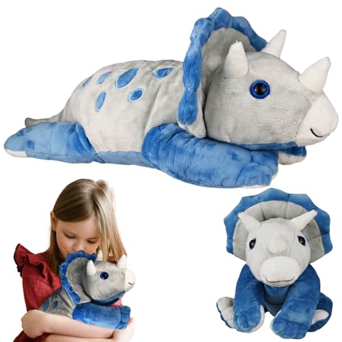 Animali Appesantiti Dinosauro Coccolone 60 cm/2 kg, Triceratopo Gigante Dino Peluche, Giocattoli Sensoriali Autismo Bambini, Weighted Stuffed Animals, Giocattoli Dinosauro, Regali Adulti Bambini