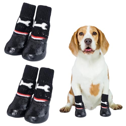4 Pcs Hundeschuhe Hundesocken Hundeschuhe Pfotenschutz Outdoor Hundesocken Anti Rutsch Hundeschuhe Wasserdicht Hundesocken Leckschutz Hunde Schuhe Outdoor Schuhe FüR Hunde Hundesocken Wasserdicht