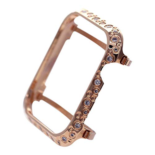 40mm Metall Bling Kristall Shell Frame Anti-Fall Kratzfeste Schutzhülle für Apple Watch 4 (Rose Gold)