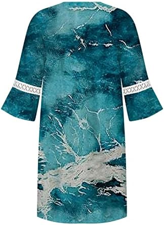 Women's Spring Dresses 2023 Casual Resort Dress V-Neck-Print Lace-Paneled Casual Holiday Dress 4 Women's Spring Dresses 2023 Casual Resort Dress V-Neck-Print Lace-Paneled Casual Holiday Dress