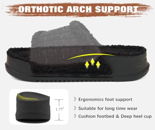 KuaiLu Cushion Slippers for Women with Orthotic Arch Support-Black8 by KuaiLu - Used condition - Image 4
