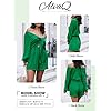AlvaQ-Rompers-for-Women-Dressy-Spring-Summer-Tie-Knot-Front-Sexy-V-Neck-Jumpsuits AlvaQ Jumpsuits for Women Plus Size Spring Summer Tie Knot Front Sexy V Neck Brunch Outfits Date Night Outfit Green Romper Jumper Dress for Women Green Small