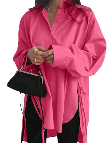 ‌Women's Stylish Long Sleeve Shirt Trendy V-Neck Cut Side Cutouts Top Adjustable Straps‌ Fashion-Forward Blouse