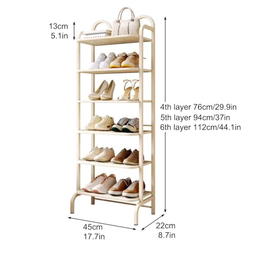 Étagère à chaussures verticale compacte à 6 niveaux pour entrée - 7