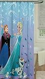Kids Warehouse Disney Frozen Shower Curtain - Fabric Shower Curtain - Featuring Anna, Elsa and Olaf