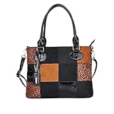 Remonte Damen Q0708-03 Handtasche, Leo-nuss/Black/Black/Black/Noce / 03, Uni