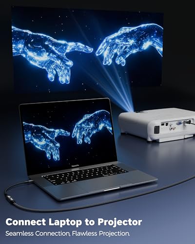Image of FEDUS STRYKER-XY9 Mini DP to HDMI Cable Adapter 4K@60Hz, Mini DisplayPort (Thunderbolt 2 Compatible) to HDMI Female Converter, Gold-Plated Braided Cord for Mac,Surface Pro, Monitor,Projector (9 Inch)
