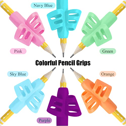 Pencil Grips for Kids Handwriting(12 Pack) | Pencil Holder Posture Correction | Silicone Ergonomic Training Grippers| for Beginners Preschoolers Kindergarten Todder