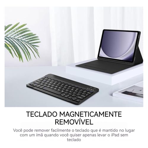 Capa para tablet para Samsung A9 de 8,7 polegadas com teclado e mouse, à prova de choque, ultrafina