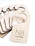 Baby Clothes Dividers for Closet – Wood Size Dividers for Newborn to 24 Months, Nursery Organizer, Large 1in Letter Size (Set of 7)