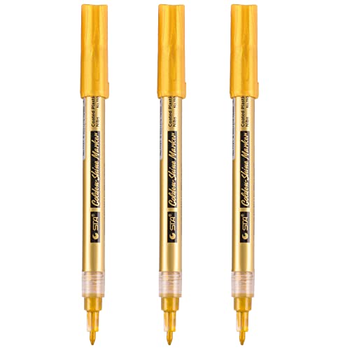 Dyvicl Golden Shine Marker, Sparkle Gold Paint Pens for Black Paper