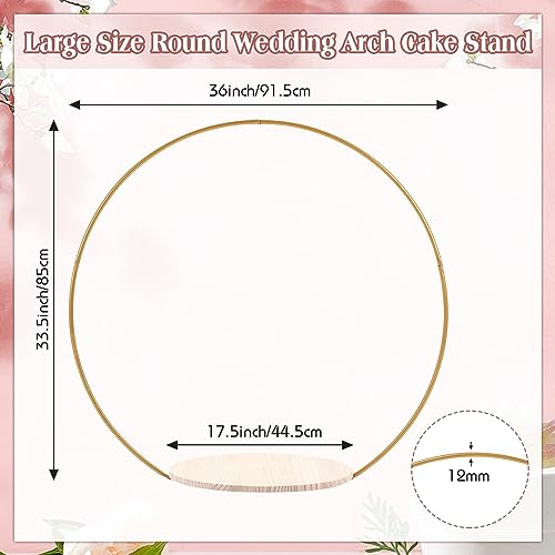 image for Norme Floral Hoop Centerpiece with Stand Round Wedding Arch Cake Stand