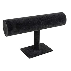 Sieradenstandaard voor armbanden en horloges, 23,5 cm x 7 cm x 13,5 cm, zwart, fluweel-look