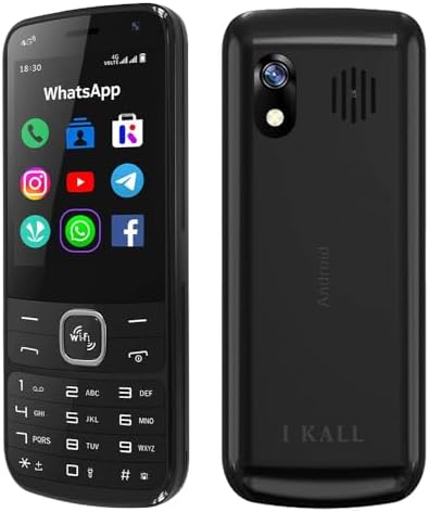 IKALL K333 4G Touch & Type Android Keypad Mobile | WiFi & 4G Sim Support | 2.8 Inch HD+ Display, 2GB Ram 16GB Storage | 11 Pre-Installed Including Whatsapp, Facebook, YouTube and Instagram (Black)