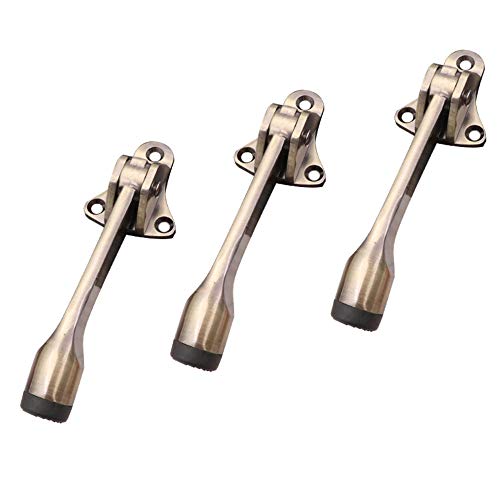 Door Stopper,KickDown Door Stopper,Easy-Step Door Stop,Heavy Duty Door Stopper Hinge,Door Holder Open for Heavy Door, Garage Door, Office, Home(3 Pack) (Bronze)