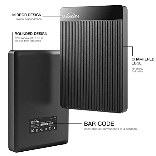 UnionSine 1TB Ultra Slim Portable External Hard Drive - USB 3.0 - Image 2