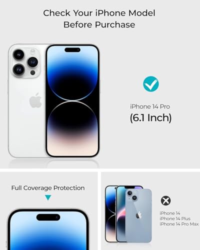 Image of Mr.Shield TI-Fit Tempered Glass Screen Protector Guard for iPhone 14 Pro, [1 Pack] [Easy Auto Alignment Frame] Case Friendly