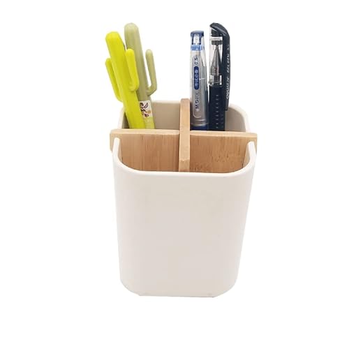 Zenhomes Bamboo Toothbrush Holder, Natural Eco Friendly Holder, Office Pen/Pencil Holder, Makeup Brushes Organizer #TOP5