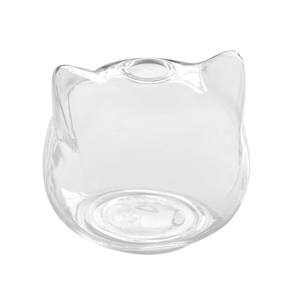 ALCXAZS Cat Shape Glass Hydroponic Vase Unique Decorative Terrarium Container Displaying Air Plants Glass Hydroponic Pot Vase Office Decorative Terrarium