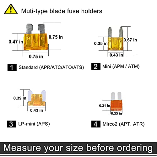 Muhize 4 Types 12V Add-A-Circuit Adapter And Fuse Kit - Fuse Tap Fuse Holder With Micro2 Mini Atc Ats Low Profile Tap Dapter For Cars Trucks Boats (12 Pack) #TOP7